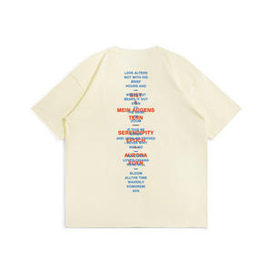 Camiseta unisex con letras, camiseta de verano de manga corta a la moda con cuello redondo de algodón informal para hombres en blanco 100% algodón/fibra de Bambú - Product Image 5