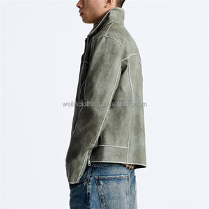 Chaqueta de Cuero para Hombre, Nueva, con Cierre, Mangas Largas, Diseño Personalizado 2025, a Precio Reducido - Product Image 4