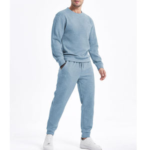 Survêtement à manches longues pour homme 100% coton pull élégant hommes survêtement décontracté Jogging costumes entraînement à capuche et survêtements - Product Image 2