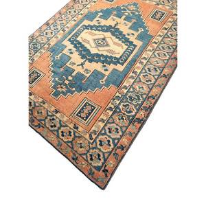 Tapis en laine noués à la main Nuray, motifs abstraits rectangulaires rouge-orange, pour la maison - pour le salon, la chambre à coucher, taille 9x12 - Pae-953 - Product Image 2