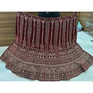 ชุด lehenga สำหรับเจ้าสาวดีไซน์แบบราจวาราแบบพรีเมี่ยมพร้อมจาร์คานหนัก3เมตรเสื้อเบลาส์หนักเหมาะสำหรับส่งออกสินค้าขายส่ง - Product Image 2