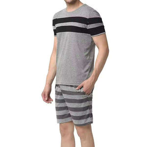 Nouvelle arrivée Ensembles deux pièces décontractés pour hommes en coton respirant à séchage rapide et élastique à manches courtes personnalisé OEM vente en gros - Product Image 5