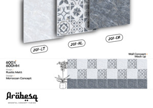 Azulejos de Porcelana Antideslizantes de Estilo Retro Vintage de 60x60 cm, 207-Superficie Mate Rústica, Azulejos Marroquíes de 600x600 mm para Interiores - Product Image 3
