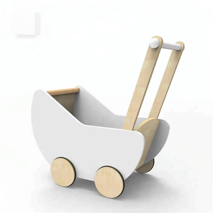 American Girl Furniture Pretend <strong>Doll</strong> Play Game White Pushchair Toy <strong>Wooden</strong> <strong>Doll</strong> <strong>Pram</strong> for Kids - Product Image 1