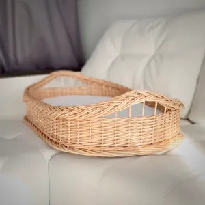 Recién llegado, cesta de mimbre tejida a mano para bebé, cesta de cambiador de pañales orgánicos para recién nacido, guardería de fábrica de Vietnam - Product Image 4