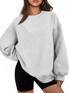 Sweatshirts surdimensionnés pour femmes Hoodies Fleece Crewneck Sweaters Casual Tops Comfy Fall Fashion Outfits Winter Clothes - Product Image 5