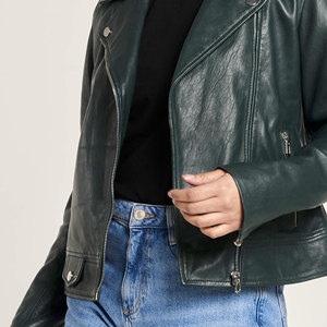 เสื้อแจ็กเก็ตสำหรับผู้หญิงแบบ2025ระบายอากาศได้ดีหนังแข็งแขนยาวตกแต่งหลุมด้วยผ้าฝ้าย - Product Image 6