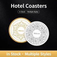 Sous-verres jetables en papier absorbant, ronds, festonnés, à motifs floraux, pour hôtel, bar, maison