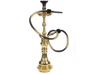 Farida ชุดอุปกรณ์มอระกู่ทำจากทองเหลืองขนาด65ซม. สไตล์อียิปต์แบบดั้งเดิมมีชิชาเคลือบด้วยสังกะสีเคลือบเงาบรรจุกล่องสำหรับใช้ในร้านกาแฟ - Product Image 3