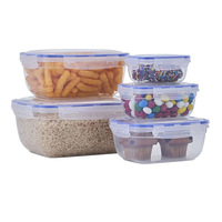 Ensemble de contenants de stockage alimentaire en plastique au design moderne, en matériau PP, avec couvercle à fermeture facile, hermétique, anti-fuite, compatible micro-ondes et congélateur, emballé