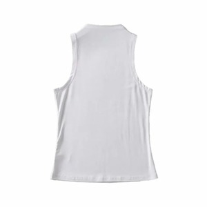 Camisetas sin mangas de verano para mujer, Chaleco Corto sin espalda Sexy con punto transpirable de color caqui de talla grande, Camisas sin mangas para mujer - Product Image 5