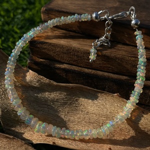 Pulsera de cuentas de cristal natural suelta de ópalo etíope Dorado de la mejor calidad, diseño de cuentas lisas multifacéticas para la fabricación de joyas - Product Image 2