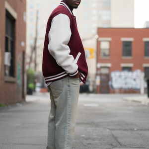 Top Trending Vintage Wool Chenille Embroidery Logo <b>Canvas</b> <b>Long</b> Sleeve Baggy Winter Varsity Jacket Men - Product Image 2