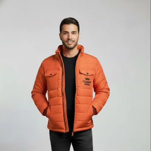 Veste matelassée à capuche de haute qualité avec fermeture éclair, personnalisable, imperméable/vente, logo frontal décontracté - Product Image 5