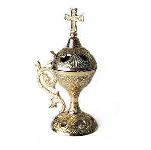 Quemador de Incienso Decorativo Hecho a Mano para el Hogar y Hoteles, Acabado Dorado, Estilo Único, Quemador de Bakhoor Aromático - Product Image 1