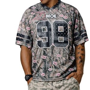 Vente en gros de maillots de football américain tendance pour hommes, coupe ample, imprimé camouflage floral, streetwear personnalisé, fabricant OEM - Product Image 1
