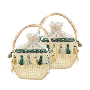 Sac à main en jacinthe d'eau de qualité supérieure avec décoration, fait à la main, durable et sac à main pour femmes, parfaite tissage à la main - Product Image 1