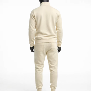 Conjunto Deportivo para Hombre, Sudadera con Cierre de Media Cremallera y Pantalones, Manga Larga, Color Sólido, Poliéster, Corte Regular, Informal, Transpirable, para Otoño - Product Image 4