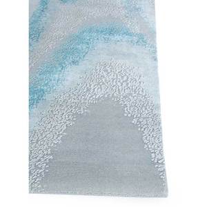 Tapis en laine et viscose noué à la main gris et noir Entropy, motif abstrait pour usage domestique - Siwv-06 - Product Image 4
