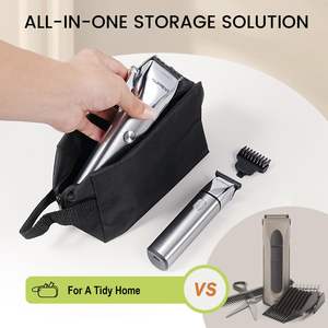 Tondeuse à cheveux sans fil professionnelle de haute qualité, étanche IPX7, rechargeable par USB, avec manuel d'utilisation en français pour usage domestique - Product Image 3