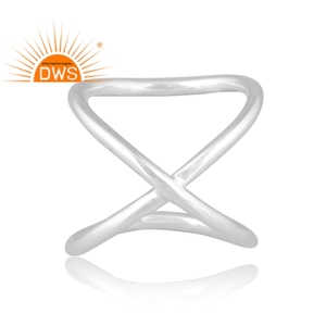Vente chaude à la main 925 Fine Sterling Silver Cross Band Ring Fabricant de bijoux en argent - Product Image 2