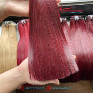 100% cheveux bruts vierges cuticule alignée os vietnamien droite couleur vin rouge de haute qualité prêt à expédier - Product Image 2