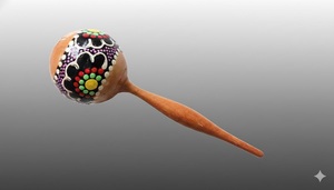 Pupitre de musique en bois Solobeat, fait à la main, design ethnique, origine identifiée - Product Image 3