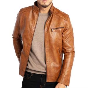 Blouson en cuir réversible pour homme, blouson en cuir d'agneau avec col amovible en fourrure véritable, fermeture zippée sur le devant et poches multiples pour l'hiver - Product Image 3