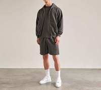 Sweat à capuche zippé double couche en coton polaire vierge avec logo personnalisé Vestes à fermeture éclair vintage lavage à la pierre à l'acide Sweat à capuche zippé lourd