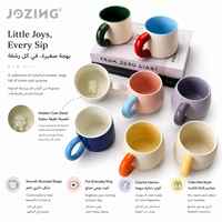 Tasses en céramique mignonnes en gros, en stock, prix d'usine, avec poignée épaisse et blocs de couleur, pour cadeaux promotionnels
