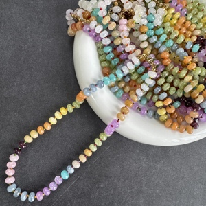 Collier ras du cou artisanal personnalisé en perles colorées <span class=keywords><strong>et</strong></span> pierres précieuses, vente en gros, tendance bohème, bijoux en pierres naturelles arc-en-ciel pour boutiques - Product Image 3