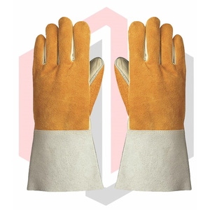 Gants de soudage polyvalents en cuir croûte de qualité supérieure, texture lisse, protection des avant-bras, résistants aux déchirures, respirants, sans silicone - Product Image 2
