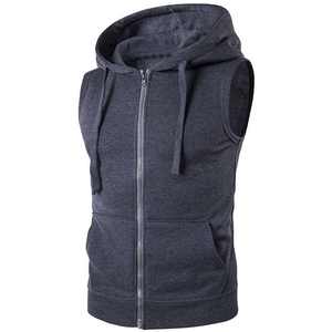 Mens Sleeveless <b>Hoodie</b> Casual Slim Fit Drawstring Plain Tank Top Hooded - Product Image 2