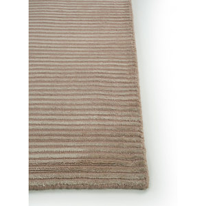 Basis Beige & <b>Brown</b> Striped Hand Loom <b>Wool</b> & Viscose Rug for Home Hwv-2000 - Product Image 4