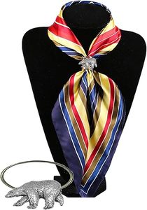 Polar Bear Napkin Ring Fine English Pewter on Scarf Unique Home Decor Table Center Piece Made of Wood and Paper - Product Image 6