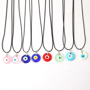 Exclusivo turco mal de ojo colgante collar vidrio cuero cuerda turco proteger suerte collar gargantilla amuleto regalo de Navidad - Product Image 3