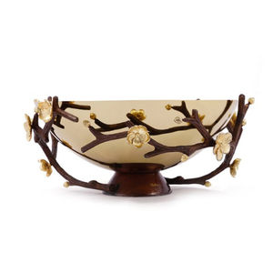 Cuenco para servir frutas y nueces de Metal dorado de calidad de lujo, cuenco decorativo para servir alimentos con diseño atractivo y Base de acento de flores - Product Image 4