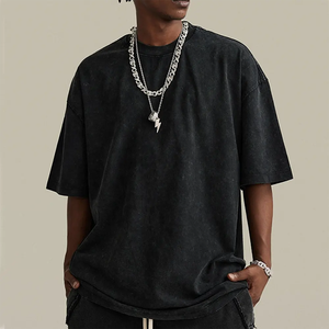 Streetwear personnalisé en coton vierge de haute qualité, t-shirt surdimensionné à col rond teint en plaine, vêtements pour hommes, t-shirt pour hommes de grande taille, vente en gros - Product Image 1