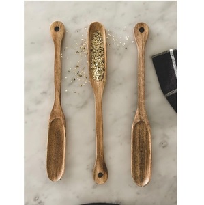 Unique Design Mango Wood Enamel Salad Server Set Elegant Home Restaurant Tableware Decoration <b>Flatware</b> for Weddings - Product Image 1