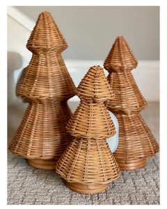 Vente en gros de décoration d'arbre de Noël en rotin fait à la main Décoration de vacances tissée rustique pour ornement de Noël de ferme Boho naturel de table - Product Image 6