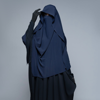 Khimar à simple couche en polyester respirant Nida, style traditionnel musulman, fait main, taille unique pour femmes, Pakistan