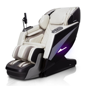 Fauteuil de massage haut de gamme en cuir pleine fleur (noir) - Product Image 2