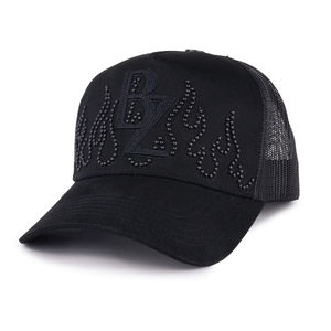 หมวกเบสบอลหนังนิ่มปักโลโก้ได้ตามต้องการหมวกตาข่ายใส่คนขับรถบรรทุกพร้อมเครื่องประดับโลหะ - Product Image 6