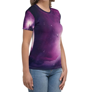 Camiseta de manga corta en blanco para mujer al por mayor para sublimación, transferencia de calor, impresión personalizada, camiseta lisa con logotipo - Product Image 3