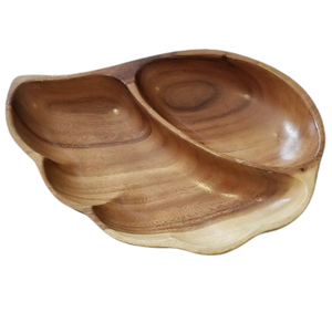 Plato para servir de madera de mango de diseño moderno hecho a mano bandeja de madera de acacia Natural pulida duradera para cocina verduras frutas queso - Product Image 1