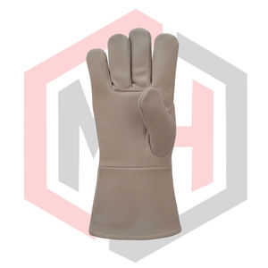 Gants de soudage en cuir gris résistants à la chaleur et au feu, antistatiques, pour Mig Tig Stick BBQ Grill Cheminée, résistants aux déchirures, 11 oz, 14 pouces - Product Image 2