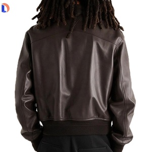 Vente en gros de longue veste en cuir monochrome vintage col montant enduit d'hiver imperméable fabricant d'extérieur mince - Product Image 3