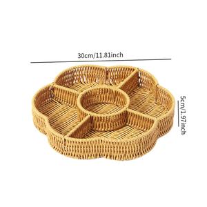 Plateau à fruits secs en rotin, panier à pain, plateau de service pour en-cas - Product Image 3