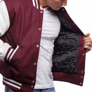 Offre Spéciale hommes Varsity Baseball veste haute rue décontracté en cuir manches lettre motif hiver Bomber veste Letterman veste - Product Image 2