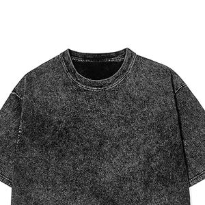 Camisetas de lavado ácido de moda para hombres y mujeres, ropa de calle informal de tela de algodón suave con aspecto Vintage, camisetas duraderas transpirables - Product Image 5
